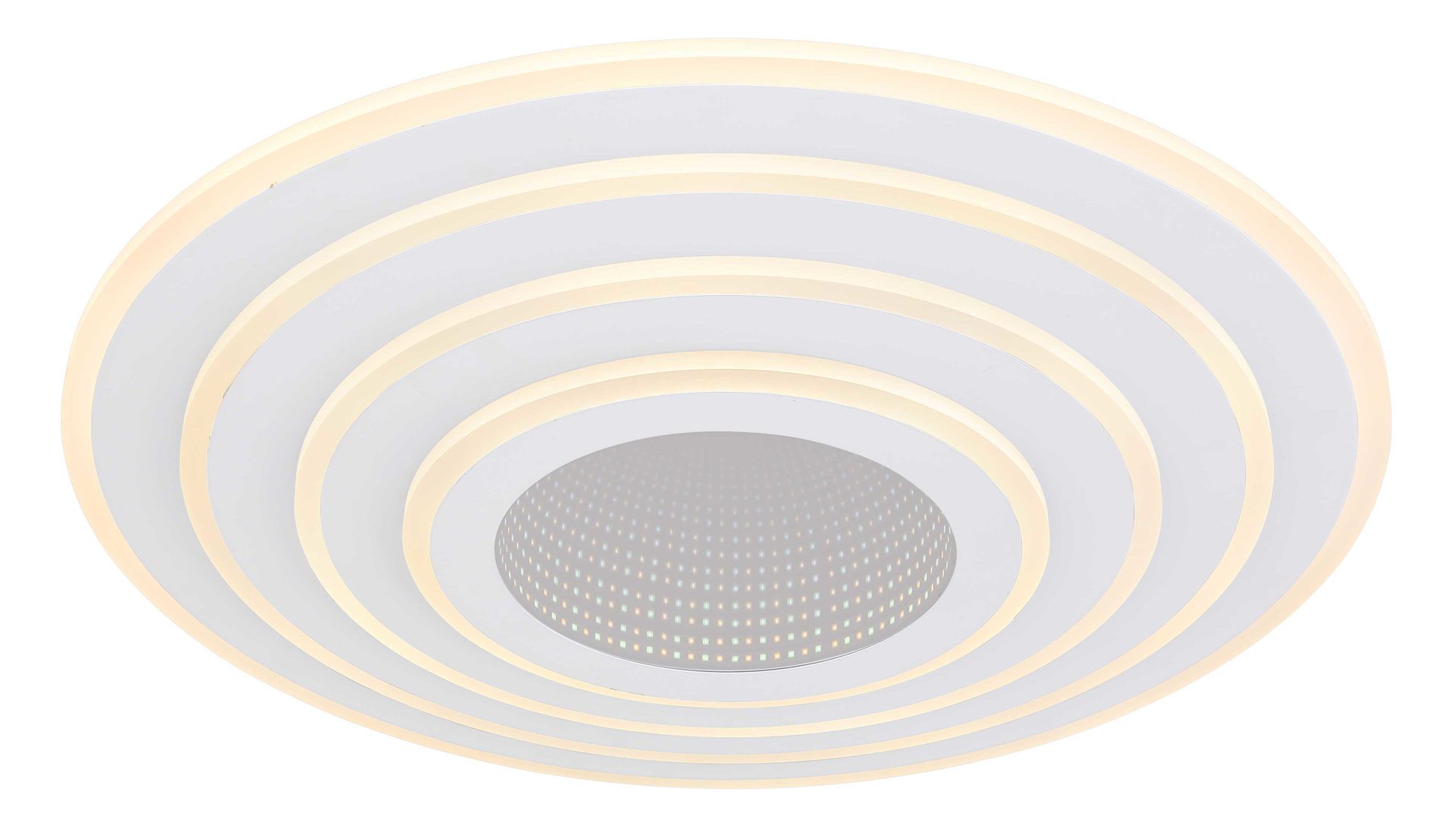 Deckenleuchte Globo lighting aus Metall in Weiß GLOBO Deckenlampe Jocelyn, per App steuerbar weißes Metall & opalweißes Acryl -  Durchmesser ca. 50 cm