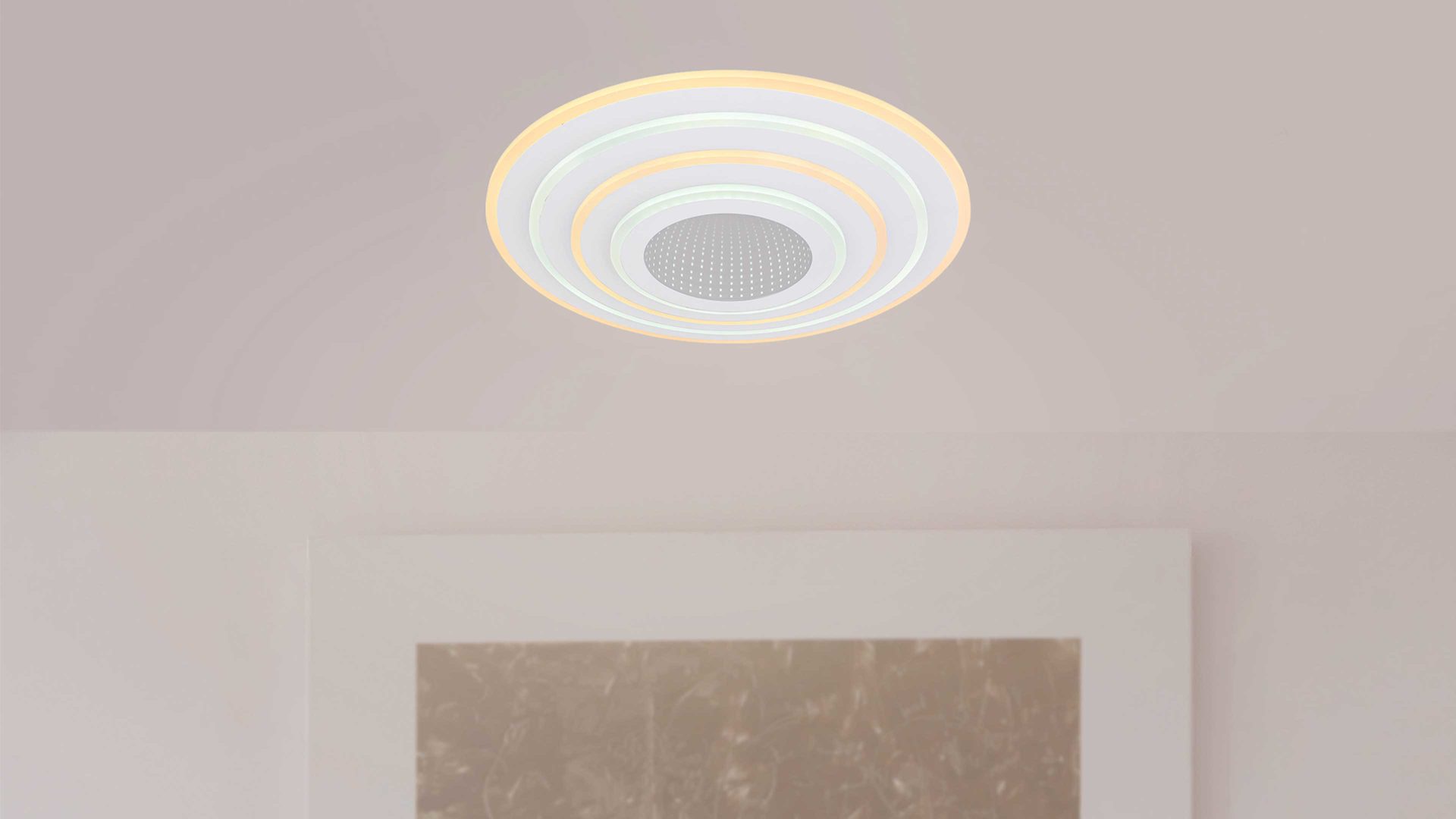 Deckenleuchte Globo lighting aus Metall in Weiß GLOBO Deckenlampe Jocelyn, per App steuerbar weißes Metall & opalweißes Acryl -  Durchmesser ca. 50 cm