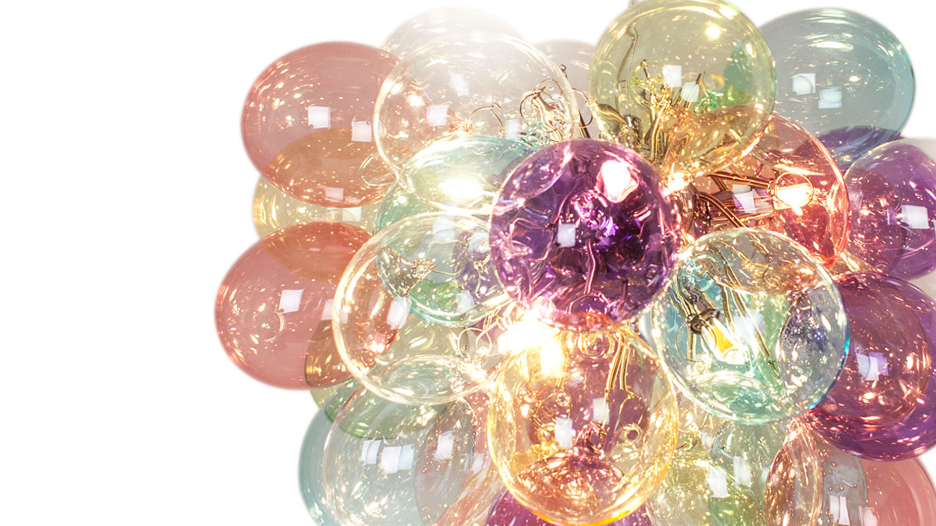 Pendelleuchte By rydens aus Glas in Mehrfarbig BY RYDÉNS Leuchten Serie Gross - Hängeleuchte mehrfarbiges Glas - Durchmesser ca. 50 cm