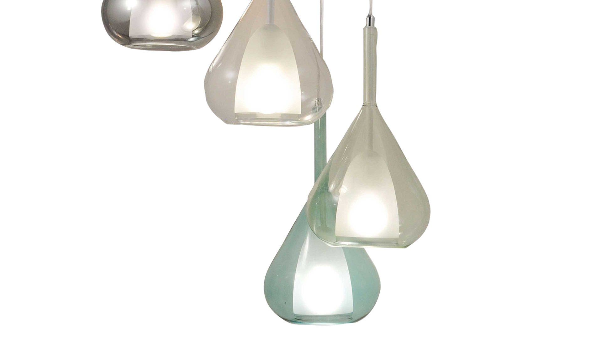 Pendelleuchte Fabas luce s.p.a. aus Glas in Mehrfarbig FABAS LUCE Leuchten Serie Lila Glas & Metall - Durchmesser ca. 50 cm