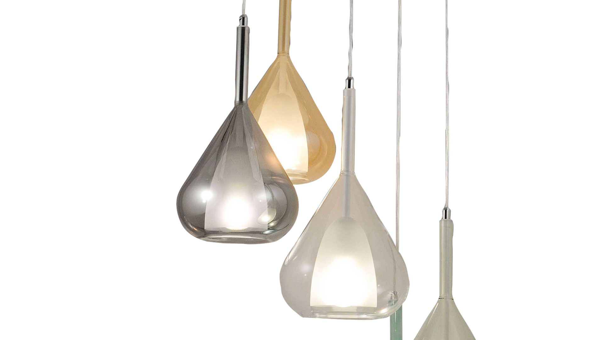 Pendelleuchte Fabas luce s.p.a. aus Glas in Mehrfarbig FABAS LUCE Leuchten Serie Lila Glas & Metall - Durchmesser ca. 50 cm