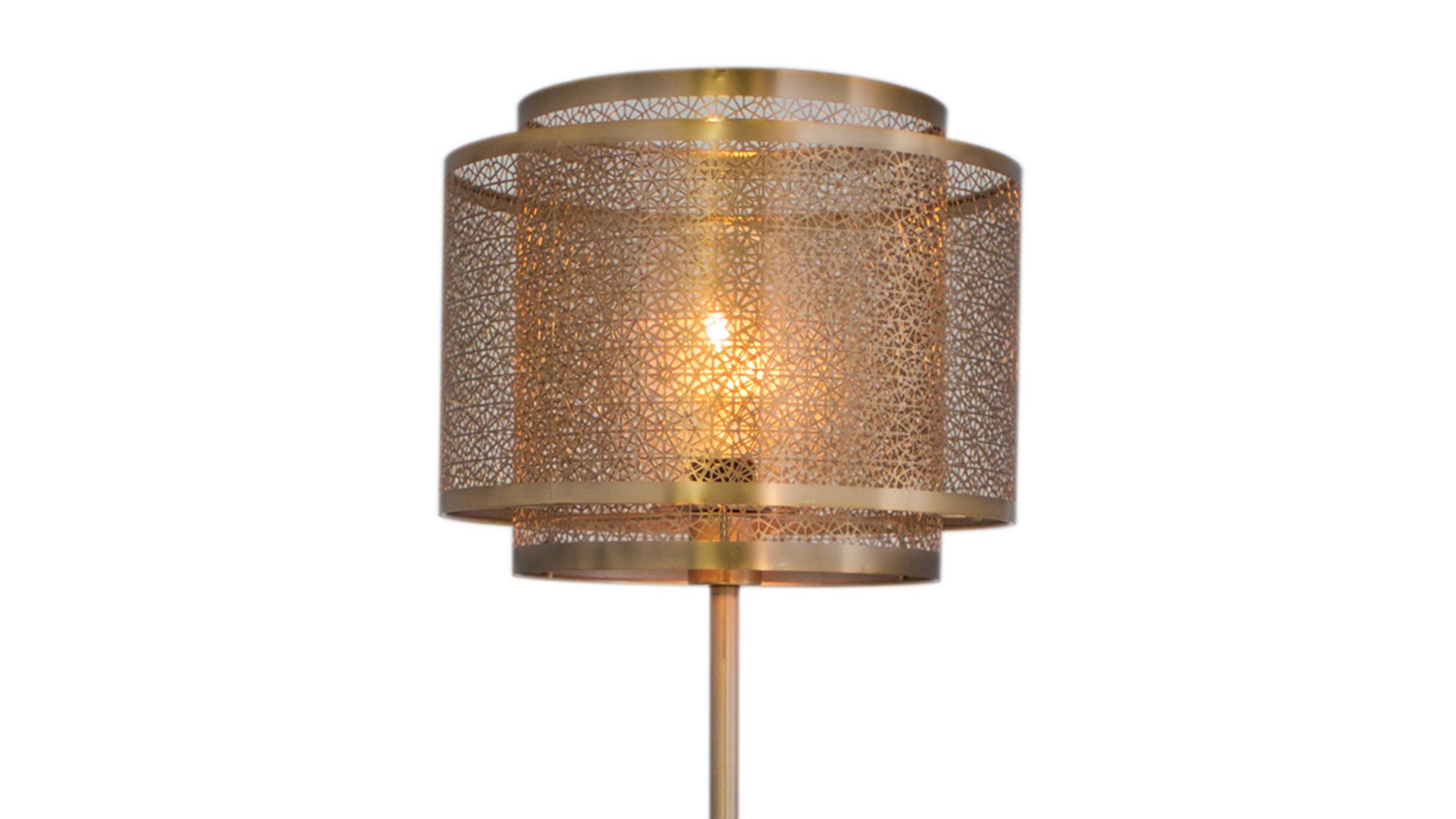 Stehleuchte By rydens aus Metall in Metallfarben BY RYDÉNS Leuchten Serie Hermine - Stehleuchte messingfarbenes Metall - Höhe ca. 157 cm