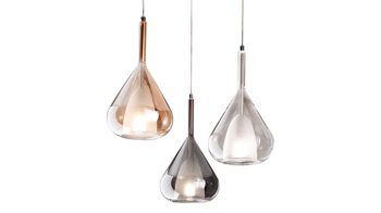 Pendelleuchte Fabas luce s.p.a. aus Glas in Mehrfarbig FABAS LUCE Leuchten Serie Lila Glas & Metall - Durchmesser ca. 50 cm