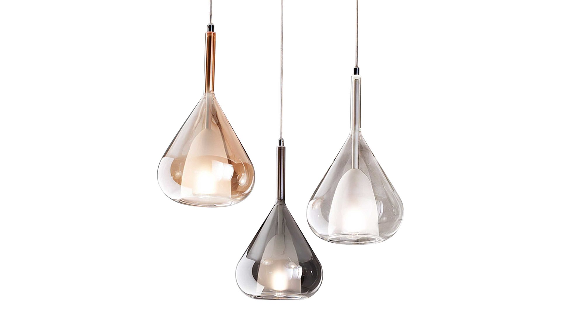 Pendelleuchte Fabas luce s.p.a. aus Glas in Mehrfarbig FABAS LUCE Leuchten Serie Lila Glas & Metall - Durchmesser ca. 50 cm