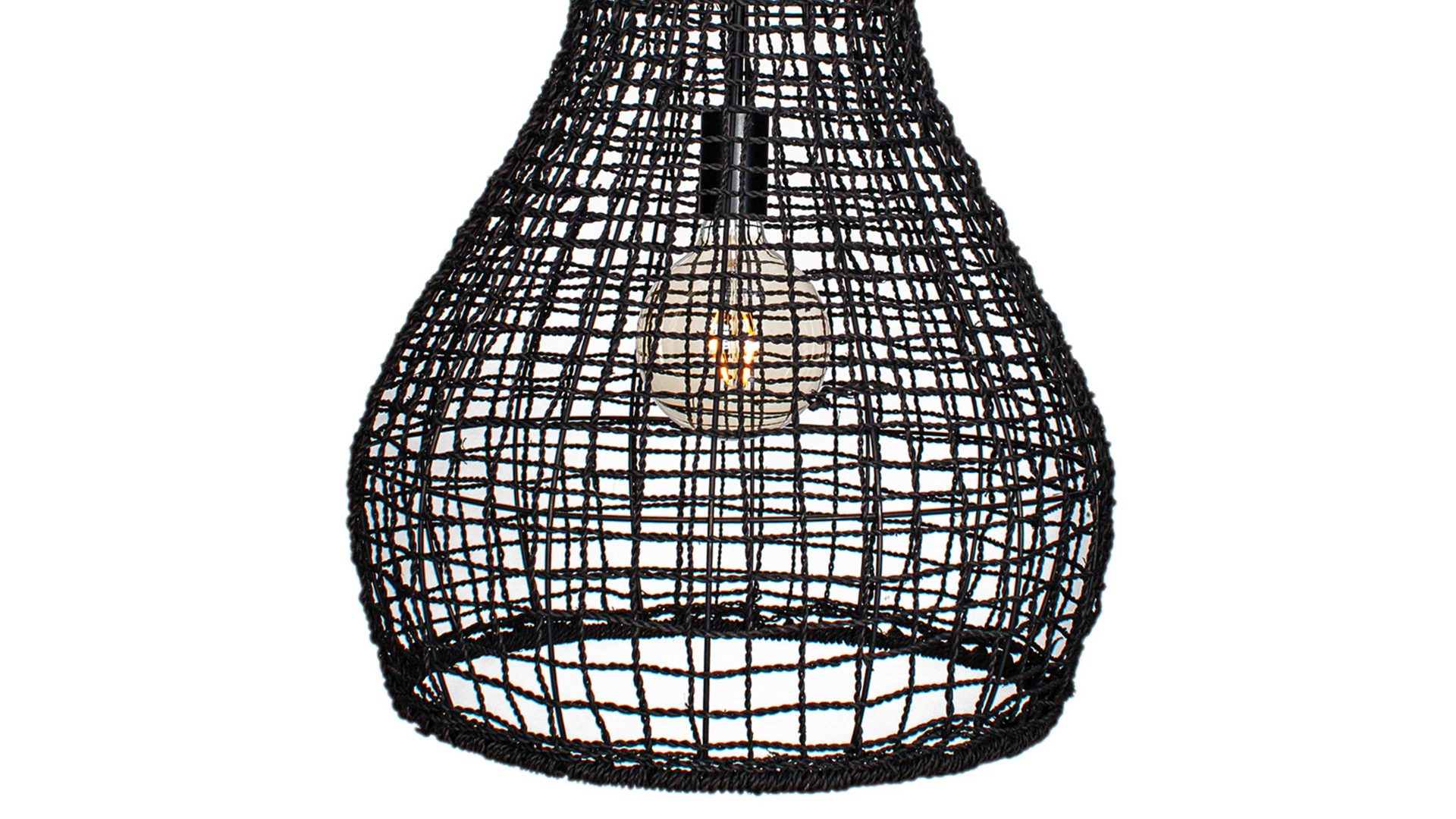 Pendelleuchte By rydens aus Naturfaser in Schwarz BY RYDÉNS Lucena - Hängeleuchte Schwarz - ca. 34 cm Durchmesser