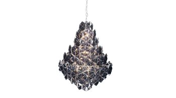 Pendelleuchte By rydens aus Metall in Schwarz BY RYDÉNS Leuchten Serie Monarque Grande - Hängeleuchte Schwarz & Chrom - Höhe ca. 75 cm