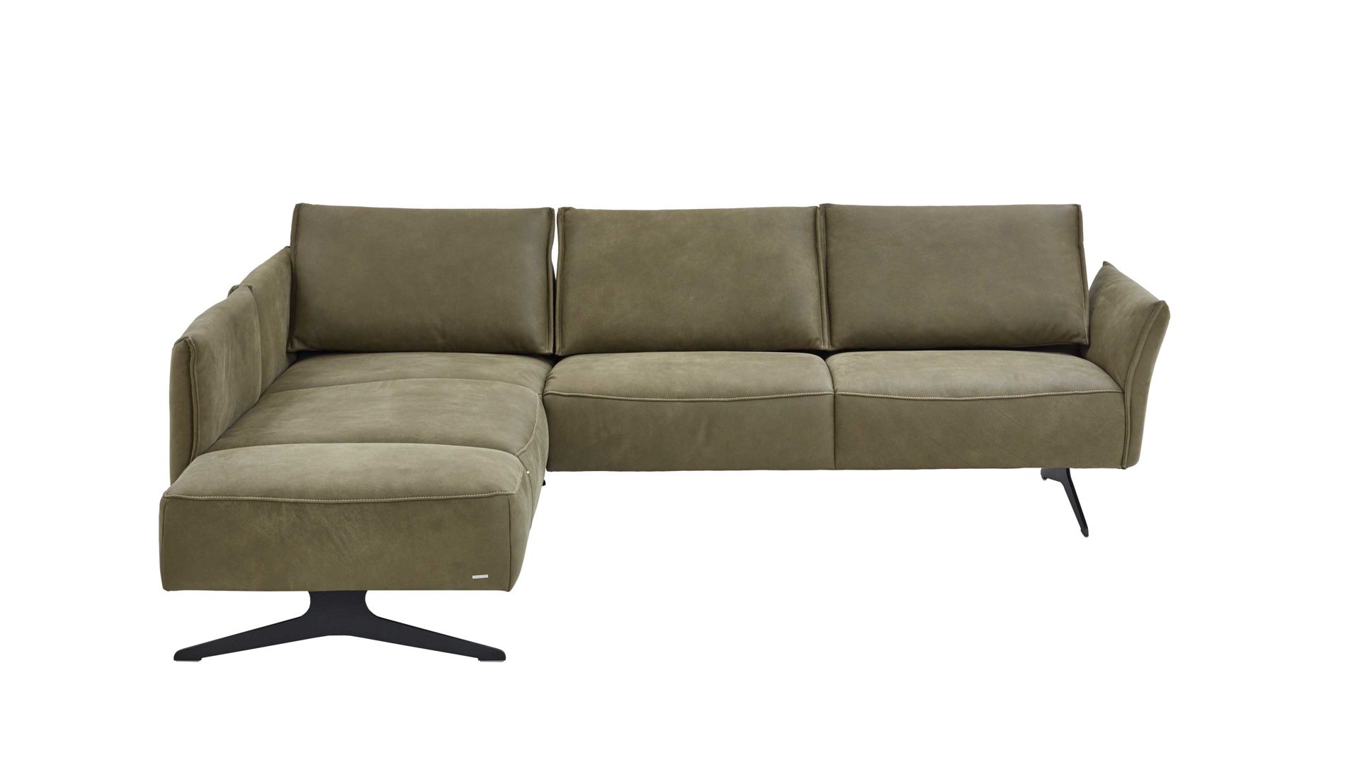 Ecksofa Koinor aus Leder in Grün KOINOR Polsterecke Vineto grüner Lederbezug India & Schwertkufen - ca.  207 x 272 cm