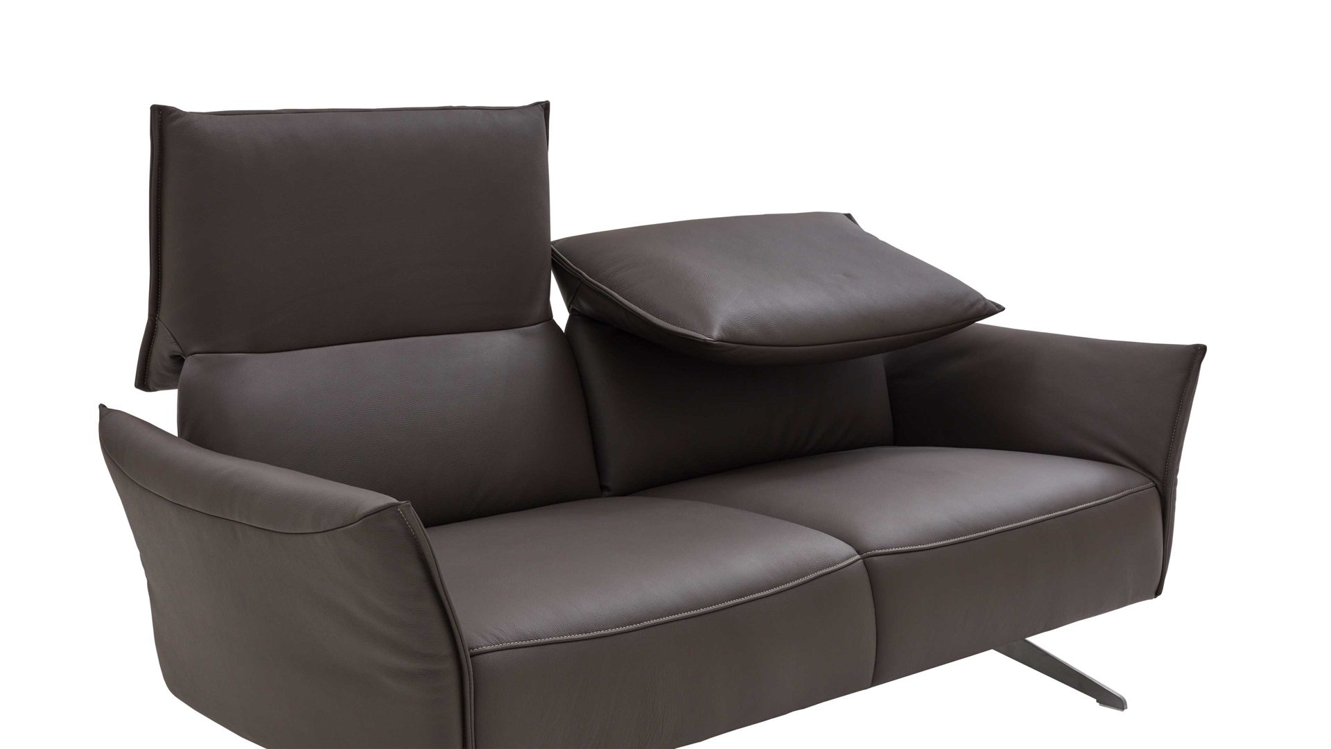 2,5-Sitzer Koinor aus Leder in Braun KOINOR Vineto - 2,5-Sitzer carbonefarbenes Leder Bull & Schwertkufen - Breite ca. 196 cm