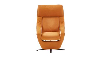 Einzelsessel Koinor aus Leder in Orange KOINOR Funktionssessel Yoko sonnenfarbener Lederbezug India & Metalldrehkreuz