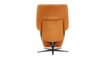 Einzelsessel Koinor aus Leder in Orange KOINOR Funktionssessel Yoko sonnenfarbener Lederbezug India & Metalldrehkreuz