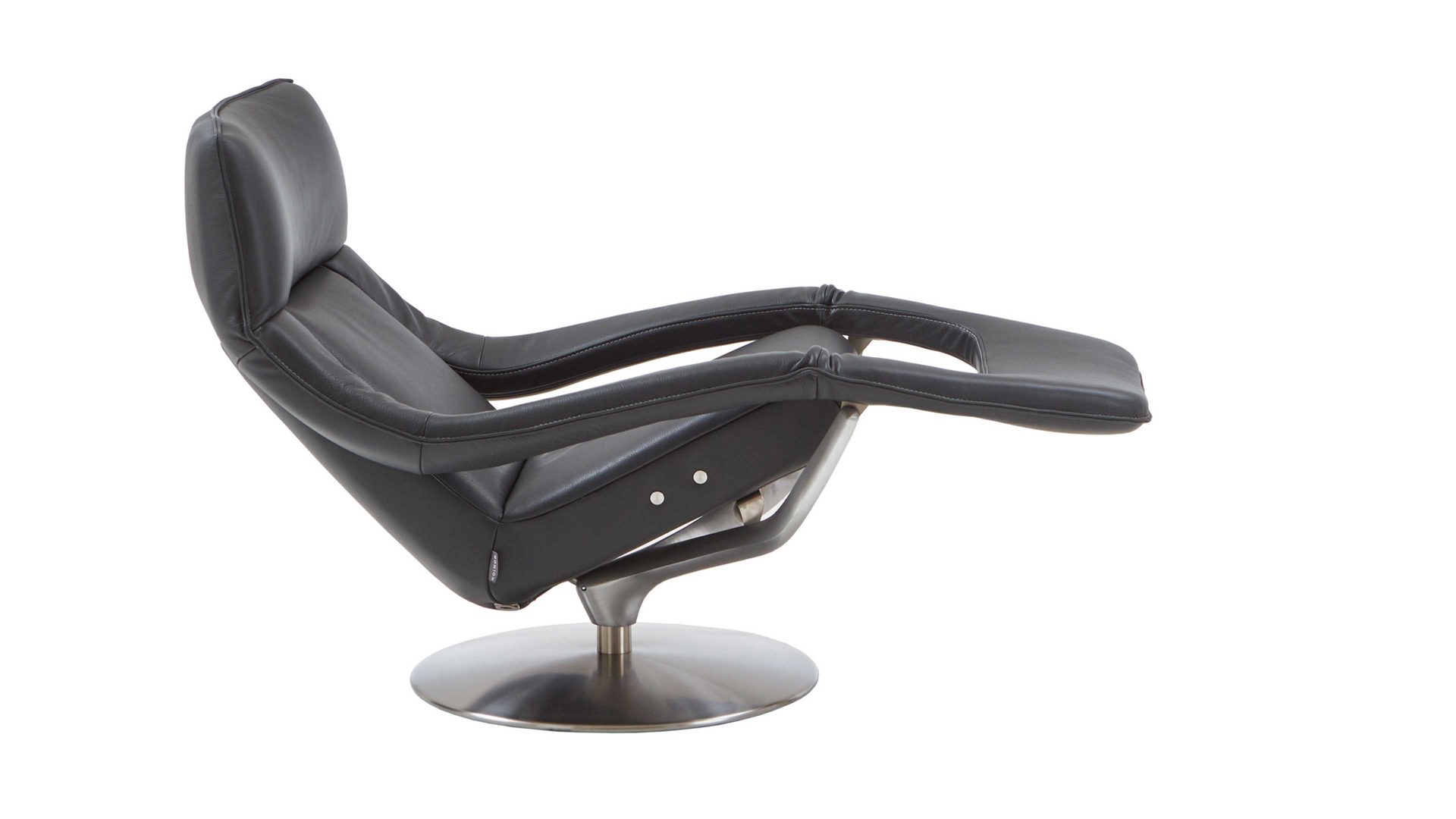 Einzelsessel Koinor aus Leder in Schwarz KOINOR Funktionssessel Yoko schwarzer Lederbezug Classic & Metalldrehteller