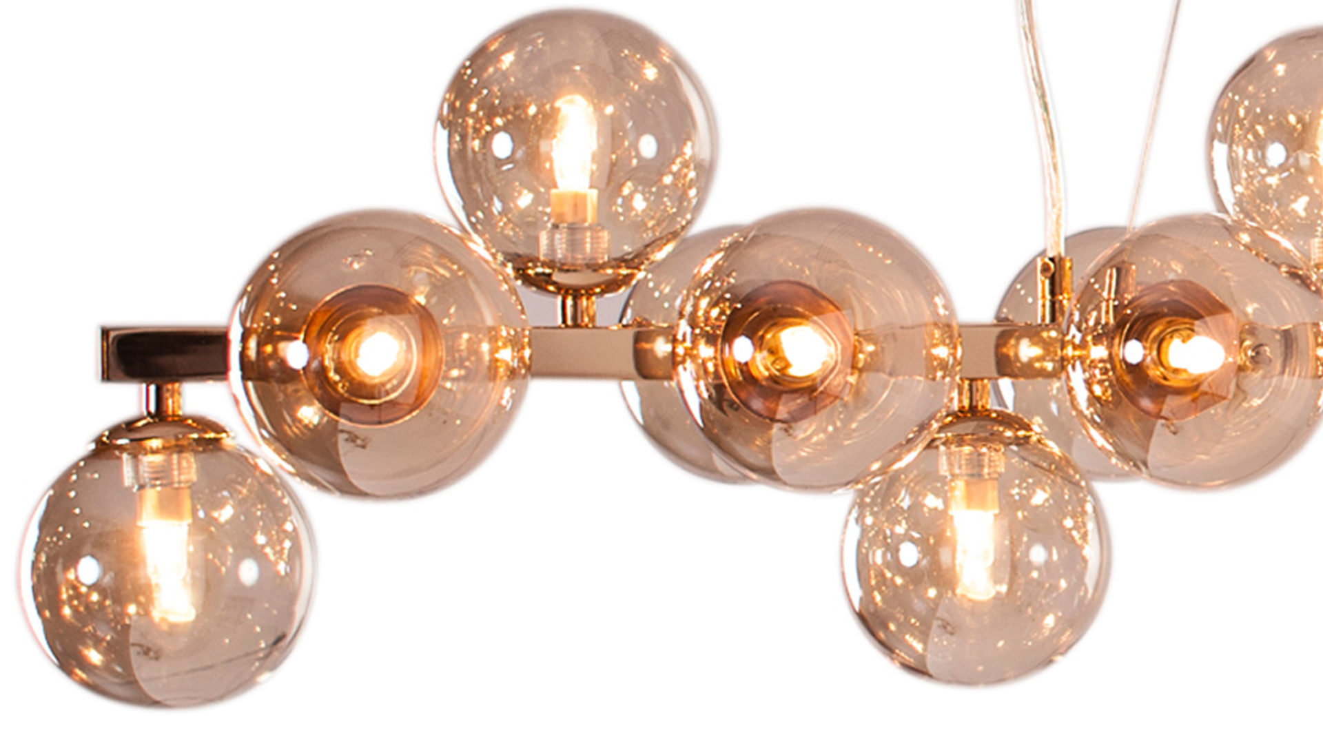 Pendelleuchte By rydens aus Glas in Braun BY RYDÉNS Leuchten Serie Splendor Bar - Hängeleuchte amberfarbenes Glas - Länge ca. 124 cm