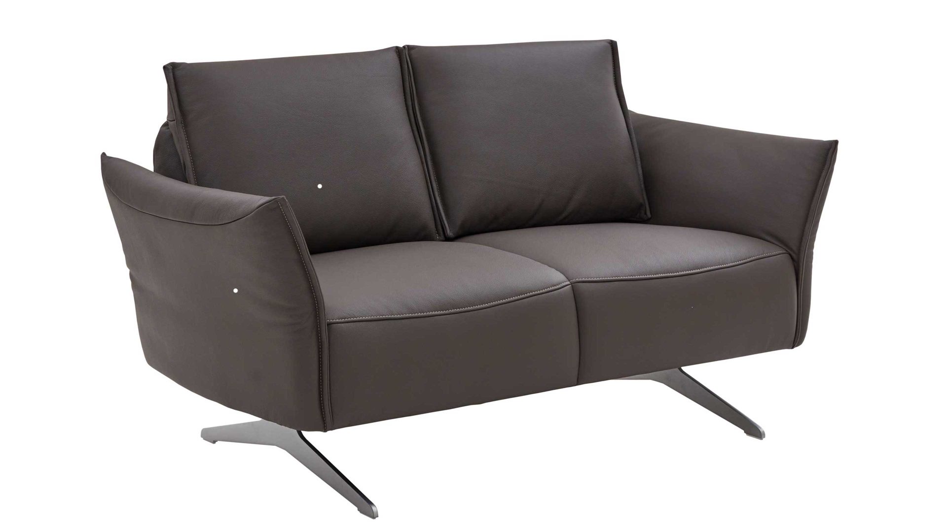 Zweisitzer Koinor aus Leder in Braun KOINOR Vineto - Zweisitzer carbonefarbenes Leder Bull & Schwertkufen - Breite ca. 156 cm