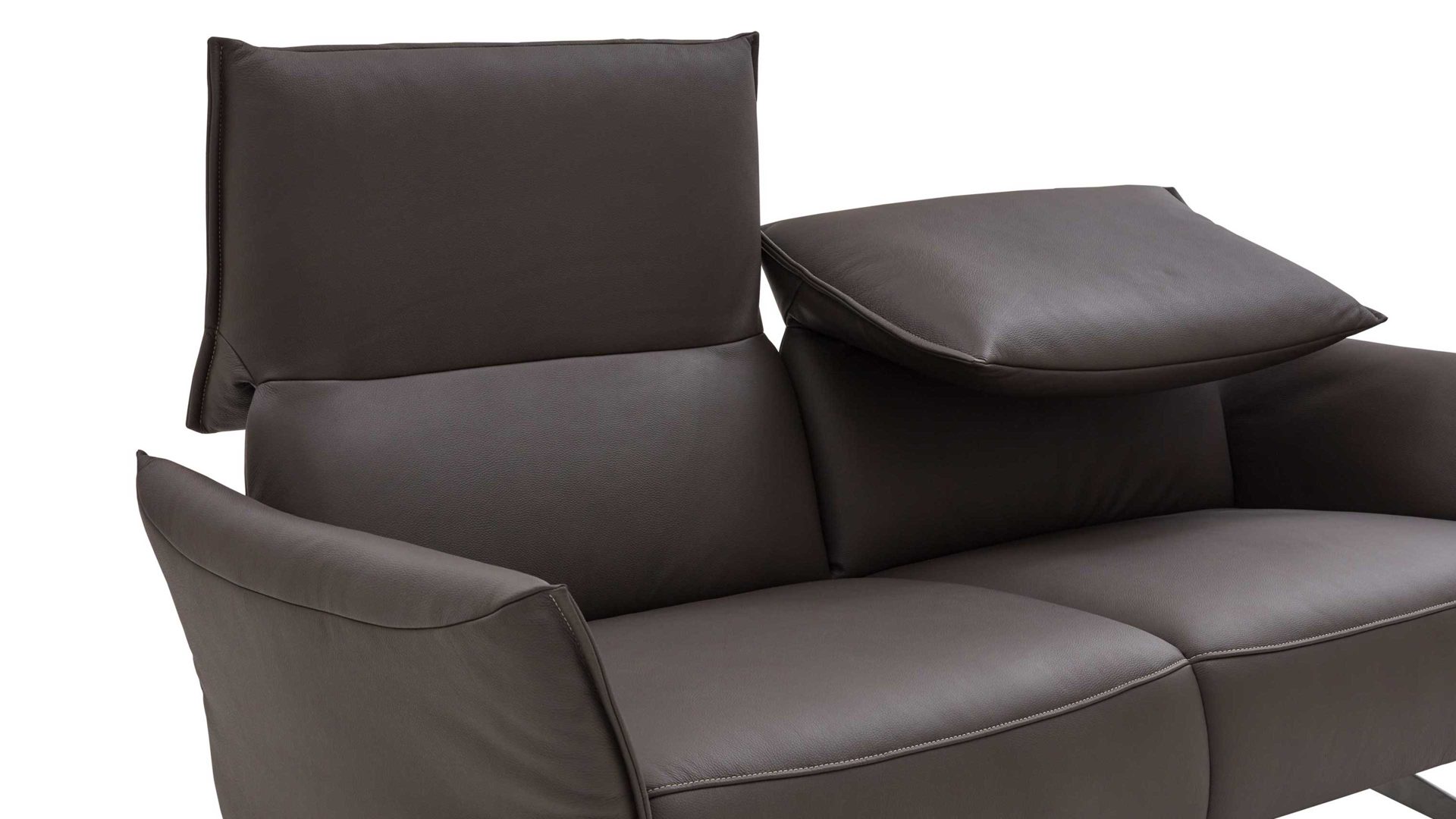 Zweisitzer Koinor aus Leder in Braun KOINOR Vineto - Zweisitzer carbonefarbenes Leder Bull & Schwertkufen - Breite ca. 156 cm