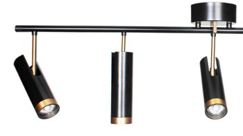 Deckenleuchte By rydens aus Metall in Schwarz BY RYDÉNS Leuchten Serie Puls Bar- Deckenleuchte schwarzes Metall, fünf Spots - Länge ca. 110 cm