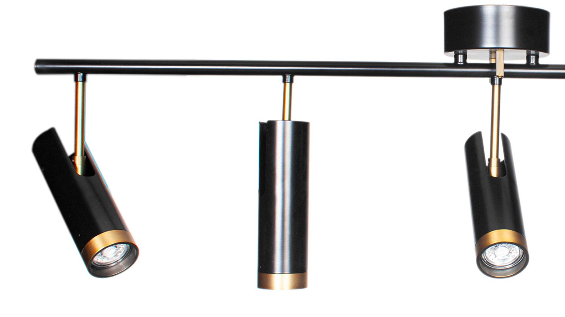 Deckenleuchte By rydens aus Metall in Schwarz BY RYDÉNS Leuchten Serie Puls Bar- Deckenleuchte schwarzes Metall, fünf Spots - Länge ca. 110 cm