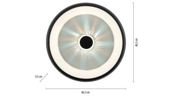 Deckenleuchte Just light. (leuchtendirekt) aus Metall in Schwarz JUST LIGHT. Leuchten Serie Vertigo schwarzes Metall & Acryl - Durchmesser ca. 45 cm