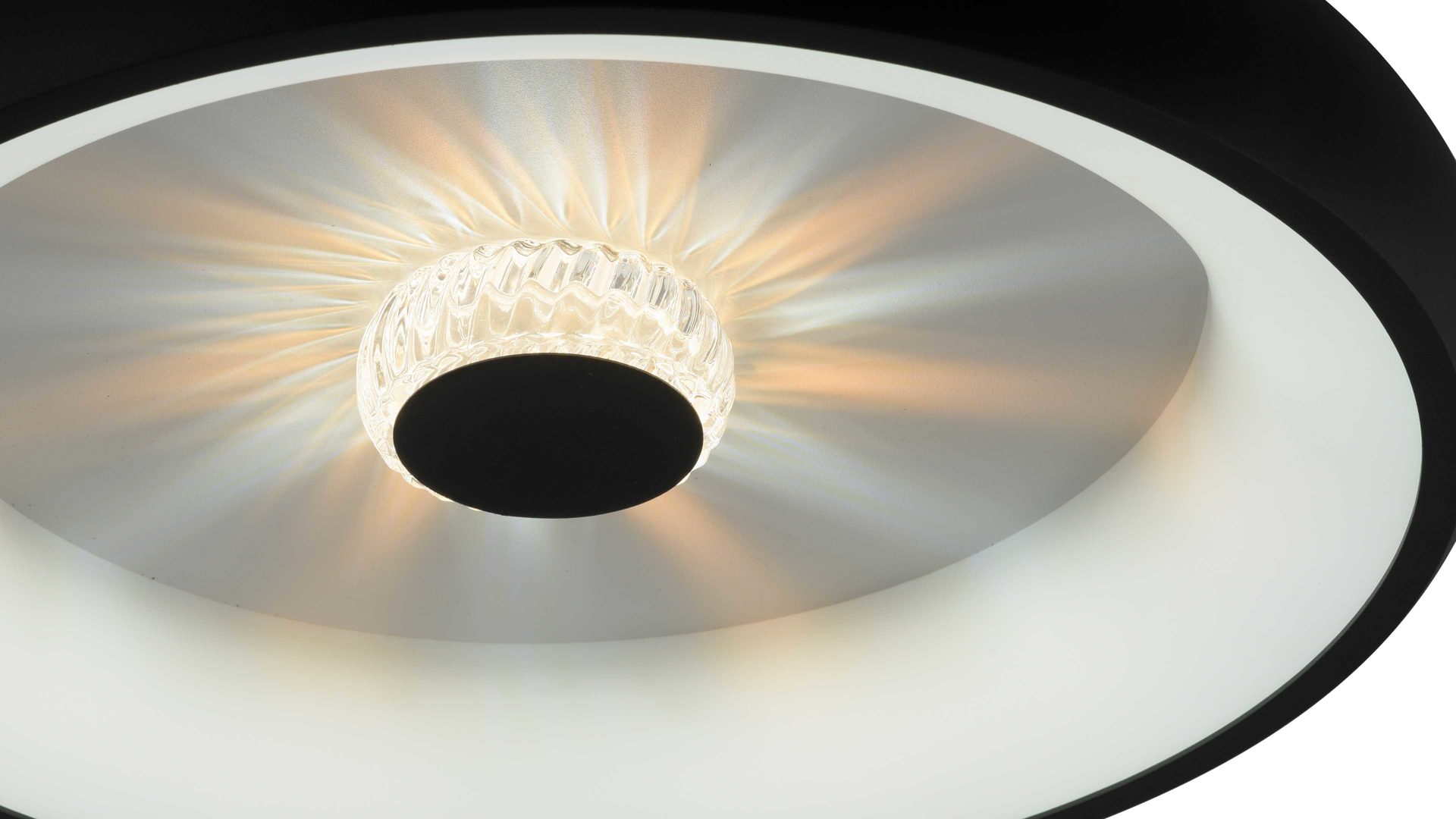 Deckenleuchte Just light. (leuchtendirekt) aus Metall in Schwarz JUST LIGHT. Leuchten Serie Vertigo schwarzes Metall & Acryl - Durchmesser ca. 45 cm