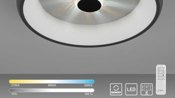 Deckenleuchte Just light. (leuchtendirekt) aus Metall in Schwarz JUST LIGHT. Leuchten Serie Vertigo schwarzes Metall & Acryl - Durchmesser ca. 45 cm