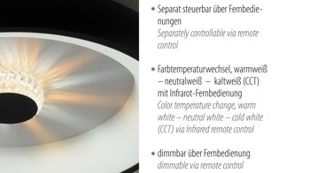 Deckenleuchte Just light. (leuchtendirekt) aus Metall in Schwarz JUST LIGHT. Leuchten Serie Vertigo schwarzes Metall & Acryl - Durchmesser ca. 45 cm