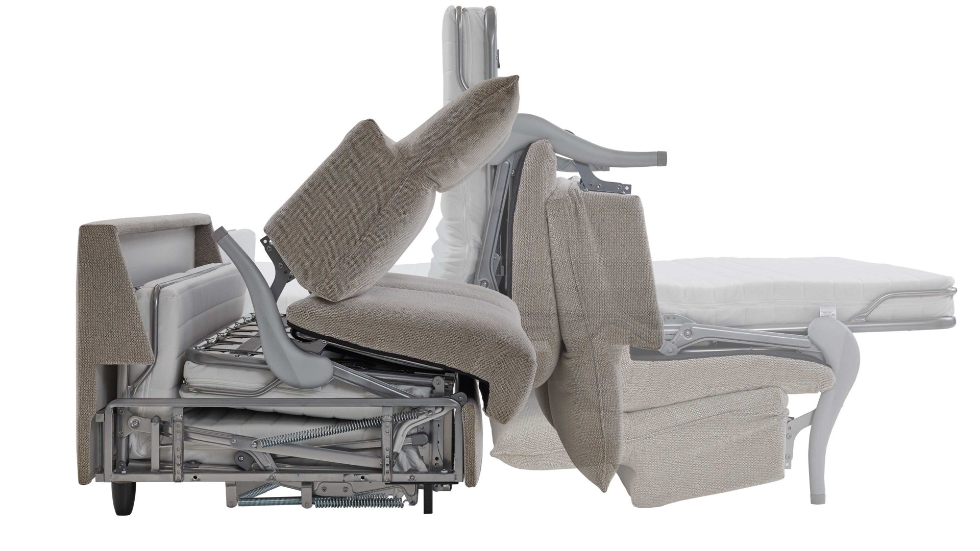 Schlafsofa Bali aus Stoff in Beige Schlafsofa Florenz beiger Bezug 2504 & Holzfüße 673 - Breite ca. 188 cm