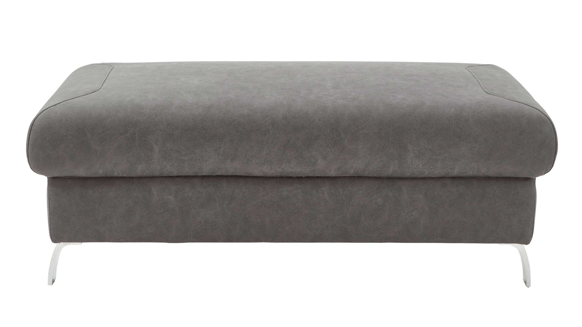 Einzelhocker Dietsch. aus Stoff in Anthrazit Polsterprogramm Rhodos - Hocker anthrazitfarbener Stoff Mito - ca. 95 x 65 cm