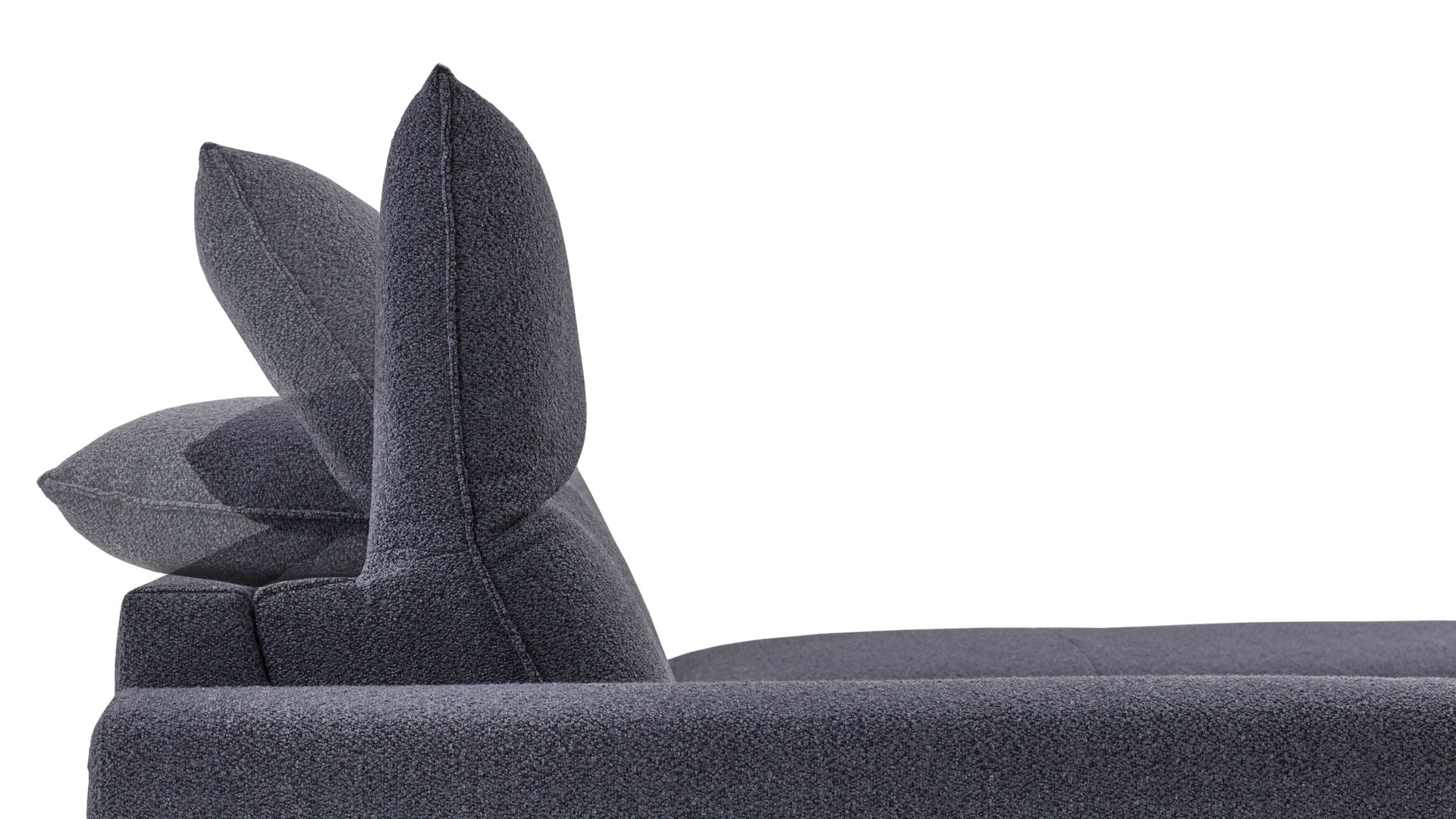 Ecksofa Bali aus Stoff in Grau Schlafsofa Florenz blaugrauer Bezug & Metallfüße - Stellfläche ca. 263 x 186 cm