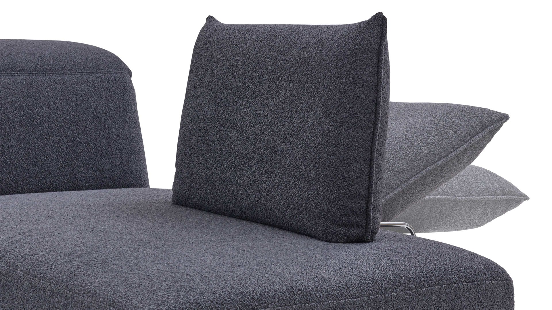 Kissen Bali aus Stoff in Grau Florenz - Steckkissen für Longchair blaugrauer Bezug & Metallgestell - ca. 70 x 46 cm