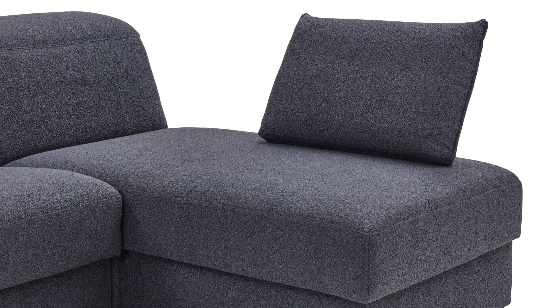 Kissen Bali aus Stoff in Grau Florenz - Steckkissen für Longchair blaugrauer Bezug & Metallgestell - ca. 70 x 46 cm