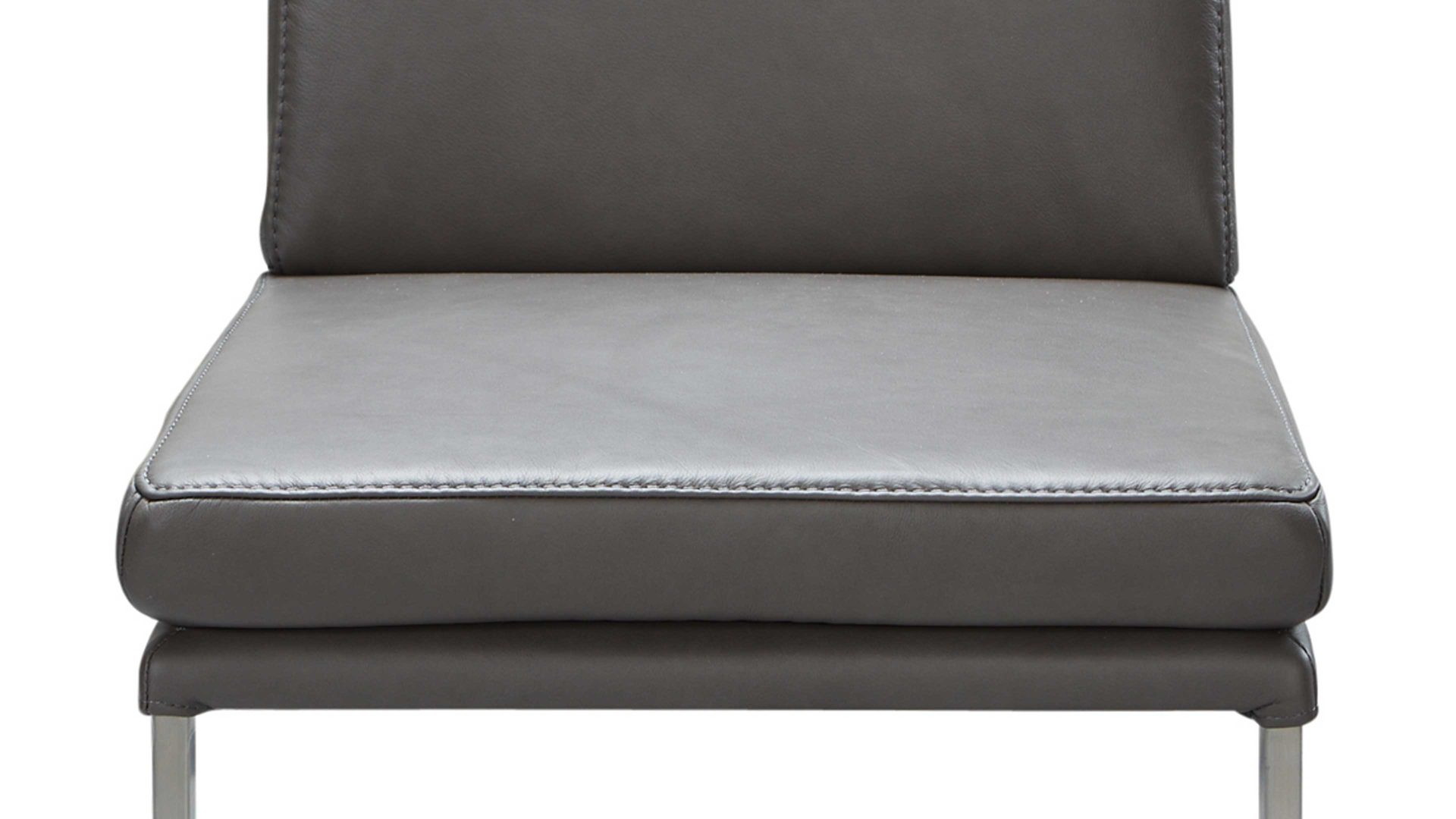 Schwingstuhl combinessa aus Leder in Grau Combinessa Serie Gavello - Schwingstuhl 6155 graues LongLife-Dickleder Cloud 83 & Edelstahlgestell