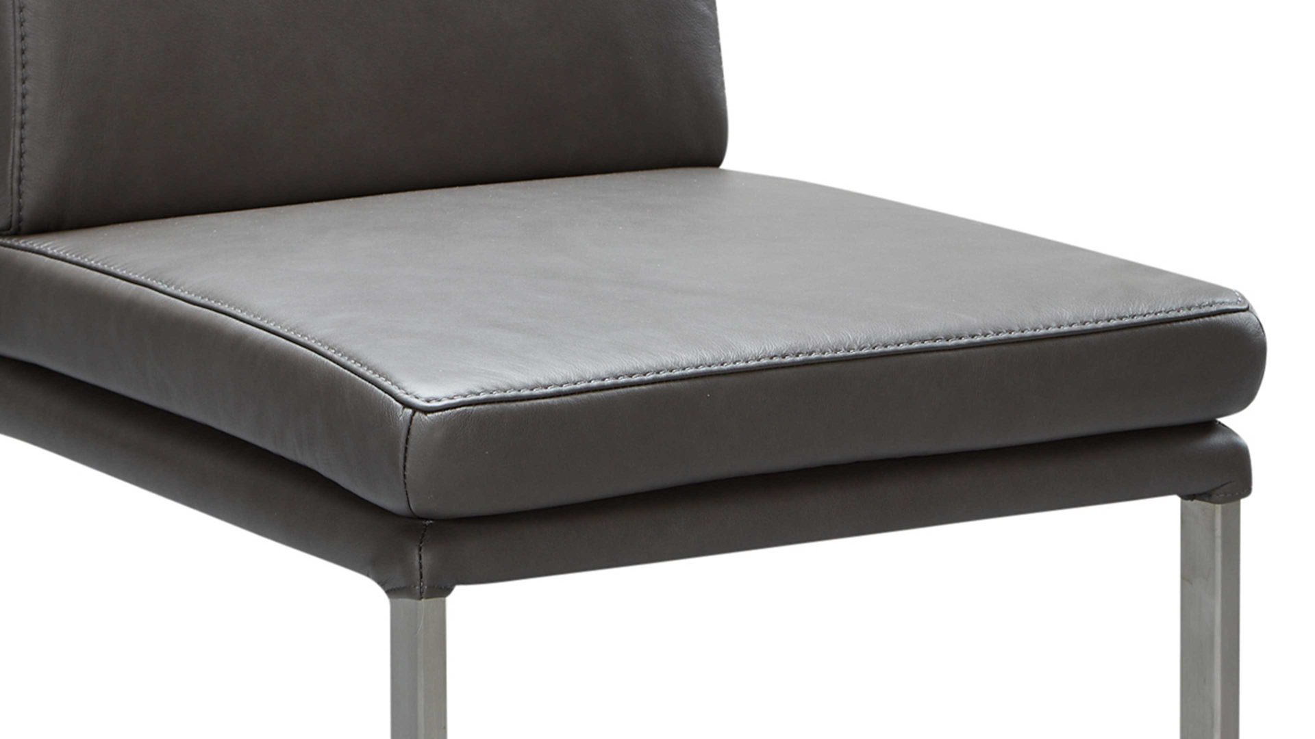 Schwingstuhl combinessa aus Leder in Grau Combinessa Serie Gavello - Schwingstuhl 6155 graues LongLife-Dickleder Cloud 83 & Edelstahlgestell