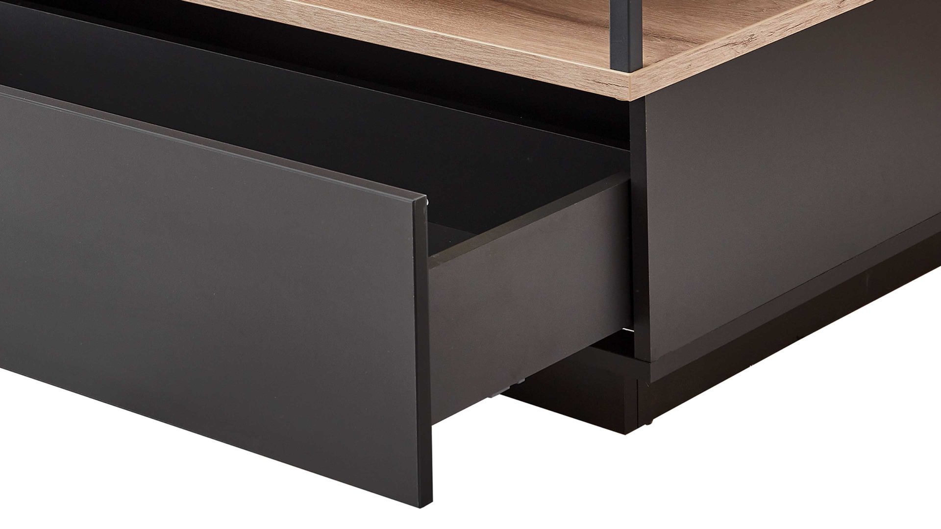 Couchtisch Ideal möbel aus Holz in Holzfarben Wohnmöbel Serie Mountain - Couchtisch mit Schublade Eiche Viking & Cosmosgrau - ca. 115 x 66 cm