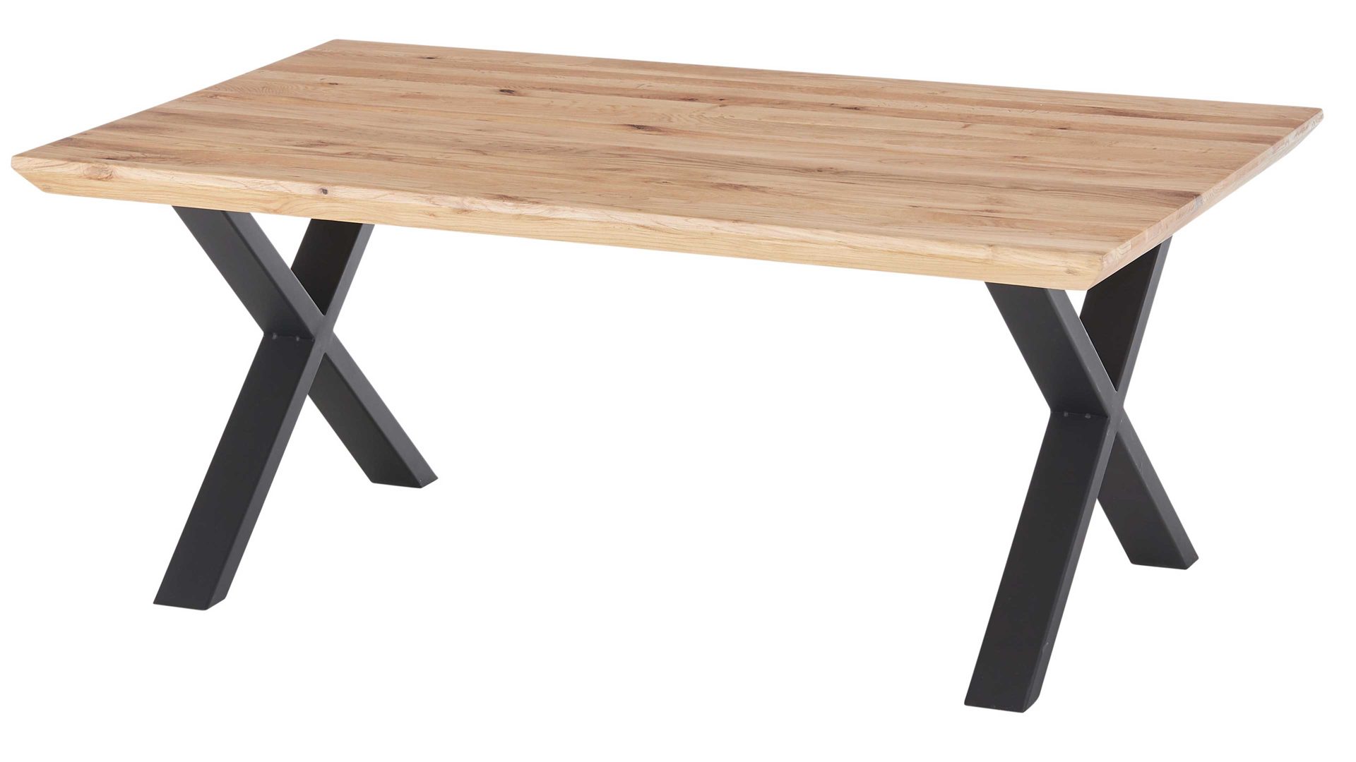 Couchtisch A better place furniture aus Holz in Holzfarben Couchtisch Asola Eiche & schwarzes Metall - ca. 110 x 70 cm