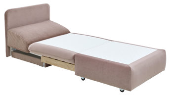 Schlafsessel Restyl aus Stoff in Rosa Schlafsessel Emma rosafarbener Stoffbezug 6565 & Rollen - Breite ca. 90 cm