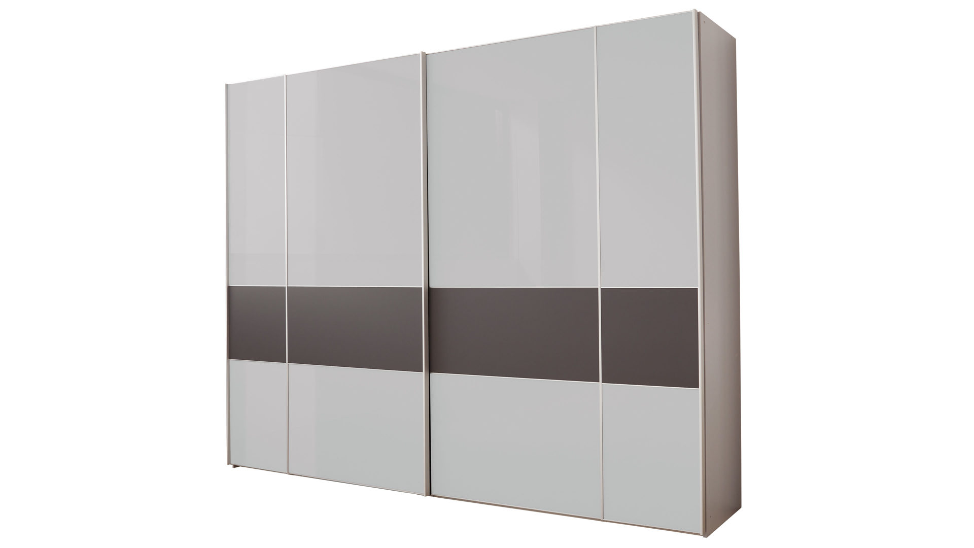 Kleiderschrank Staud aus Holz in Hellgrau STAUD Schwebetürenschrank Sonett Hellgrau & Vulkan – zwei Türen, Breite ca. 298 cm