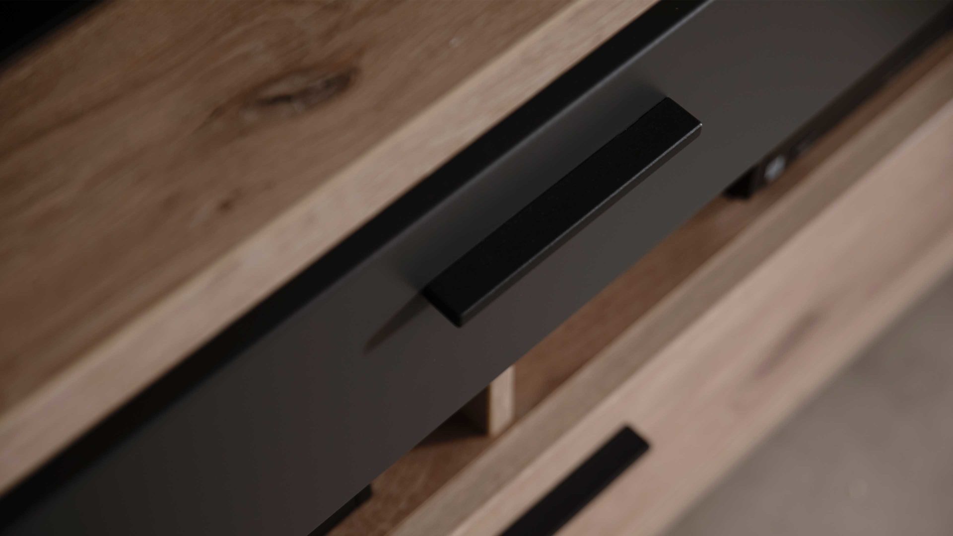 Wohnwand Mca furniture aus Holz in Holzfarben Wohnprogramm Modena - Wohnwand Set 1 Viking Eiche - dreiteilig, Breite ca. 295 cm