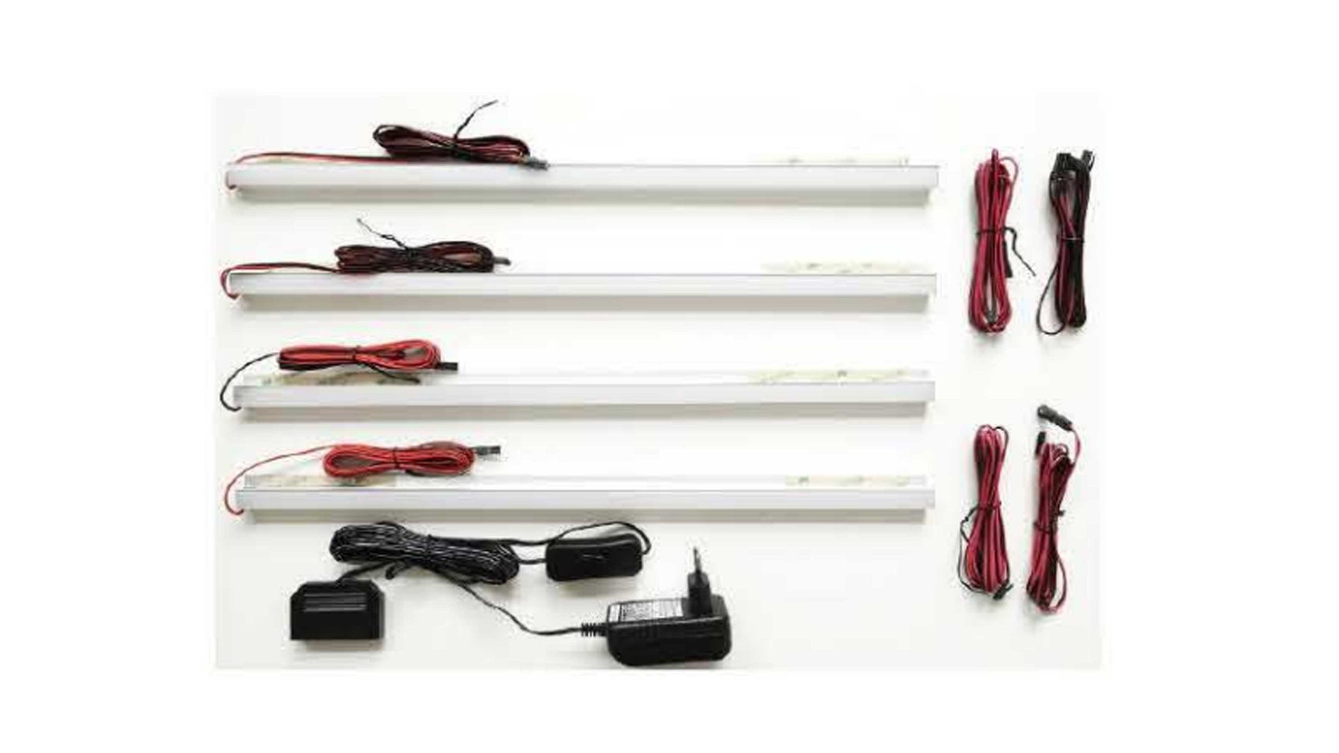 LED-Beleuchtung Mca furniture aus Kunststoff in Weiß Wohnprogramm Modena - Rückwandbeleuchtung vierteilig