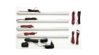 LED-Beleuchtung Mca furniture aus Kunststoff in Weiß Wohnprogramm Modena - Rückwandbeleuchtung vierteilig