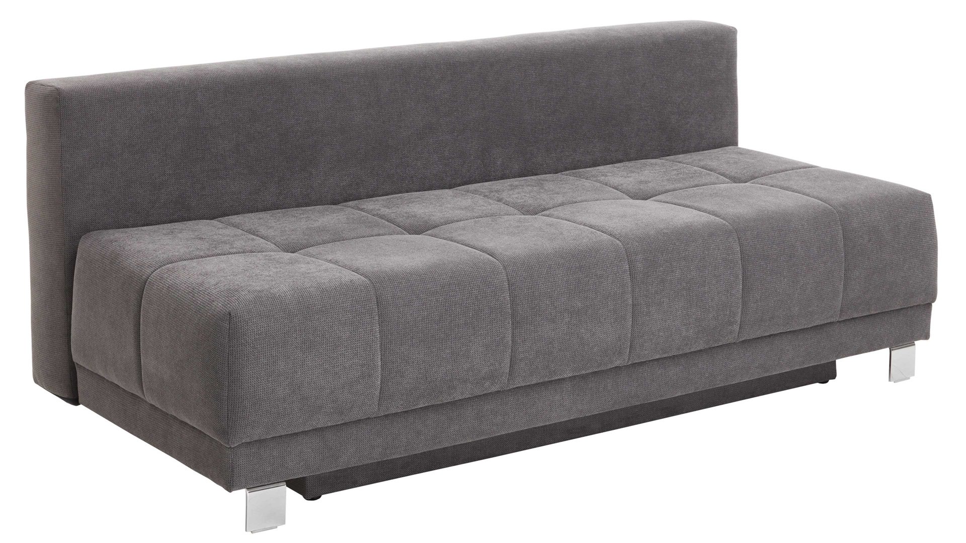 Schlafsofa Restyl aus Stoff in Grau Schlafsofa Lilo grauer Bezug 6839 & Chromfüße - Breite ca. 202 cm