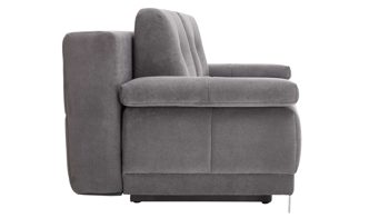 Schlafsofa Restyl aus Stoff in Grau Schlafsofa Lilo grauer Bezug 6839 & Chromfüße - Breite ca. 202 cm