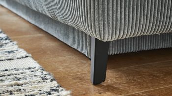 Schlafsofa Restyl aus Stoff in Hellgrau Schlafsofa Sandy grauer Breitcord 6564 & schwarze Metallfüße - Breite ca. 193 cm