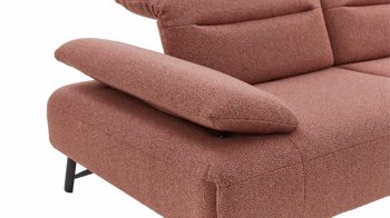 Ecksofa Himolla aus Stoff in Rot himolla Ecksofa Signa mit Funktionen roter Stoffbezug & Metallfüße - ca. 291 x 230 cm