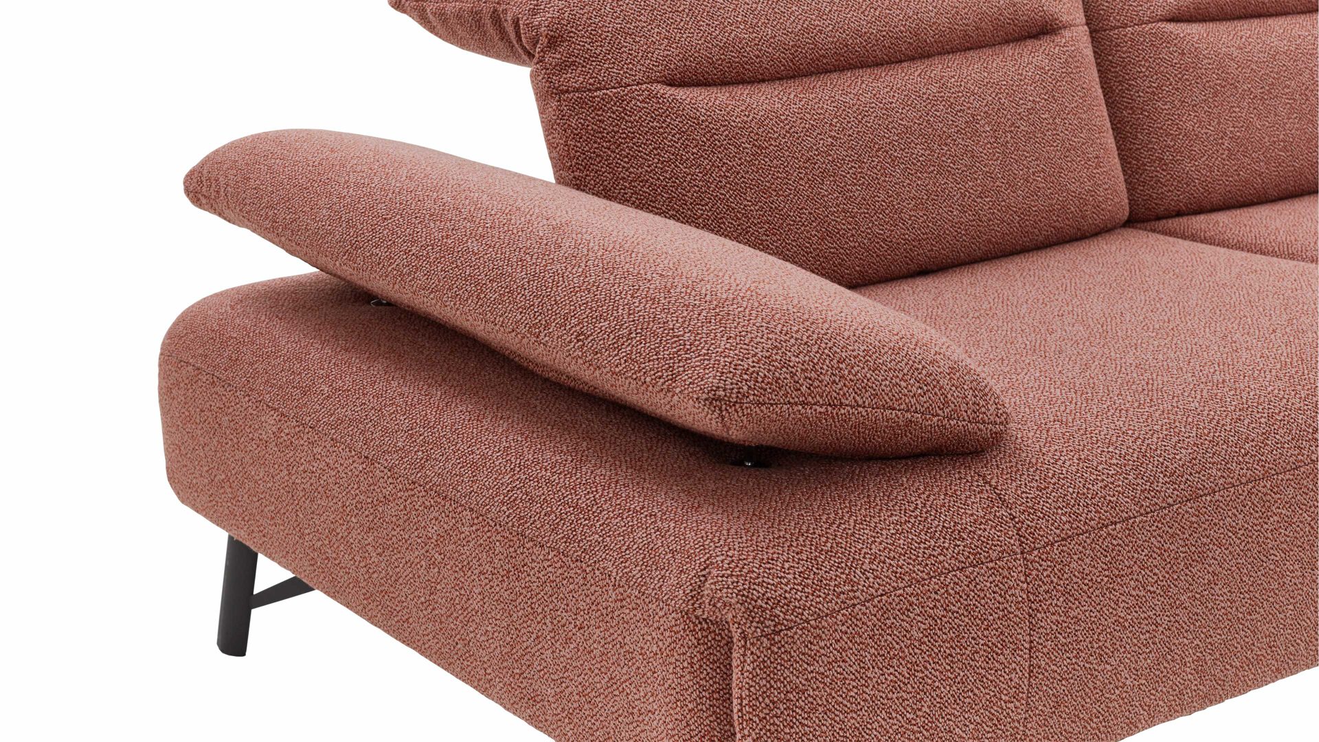 Ecksofa Himolla aus Stoff in Rot himolla Ecksofa Signa mit Funktionen roter Stoffbezug & Metallfüße - ca. 291 x 230 cm