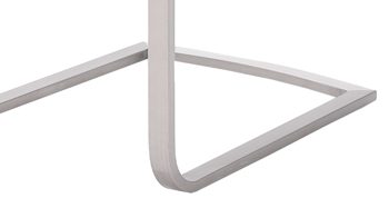 Schwingstuhl Mca furniture aus Kunstfaser in Braun Schwingstuhl bzw. Freischwinger Paulo mit Griffmulde braunes Kunstleder 10BX & Edelstahl