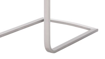 Schwingstuhl Mca furniture aus Kunstfaser in Grau Schwingstuhl bzw. Freischwinger Paulo mit Griffmulde graues Kunstleder 10GX & Edelstahl