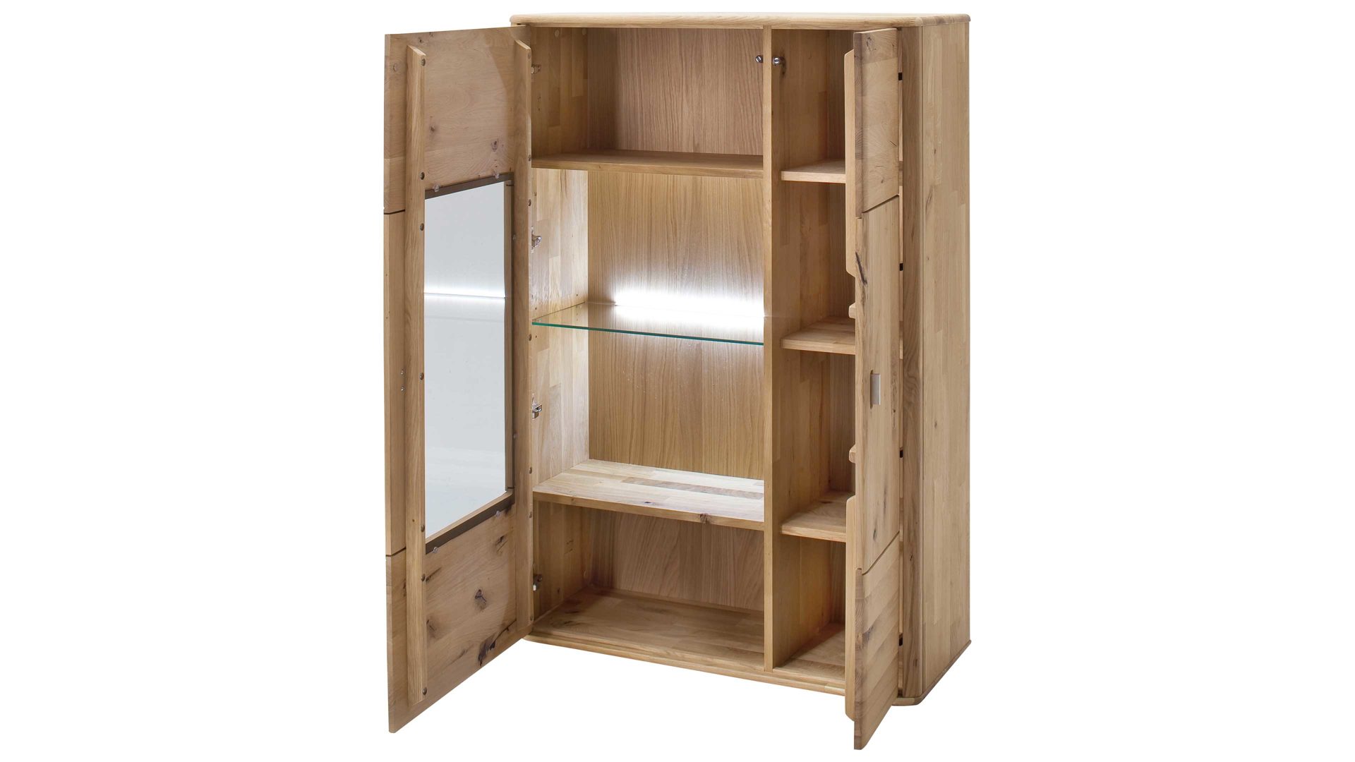 Highboard Mca furniture aus Holz in Holzfarben Highboard Ravello biancofarbene Balkeneiche – drei Türen