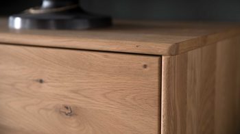 Wohnwand Mca furniture aus Holz in Holzfarben Wohnprogramm Portland - Wohnkombination II Asteiche bianco & Anthrazit – vierteilig, Breite ca. 338 cm