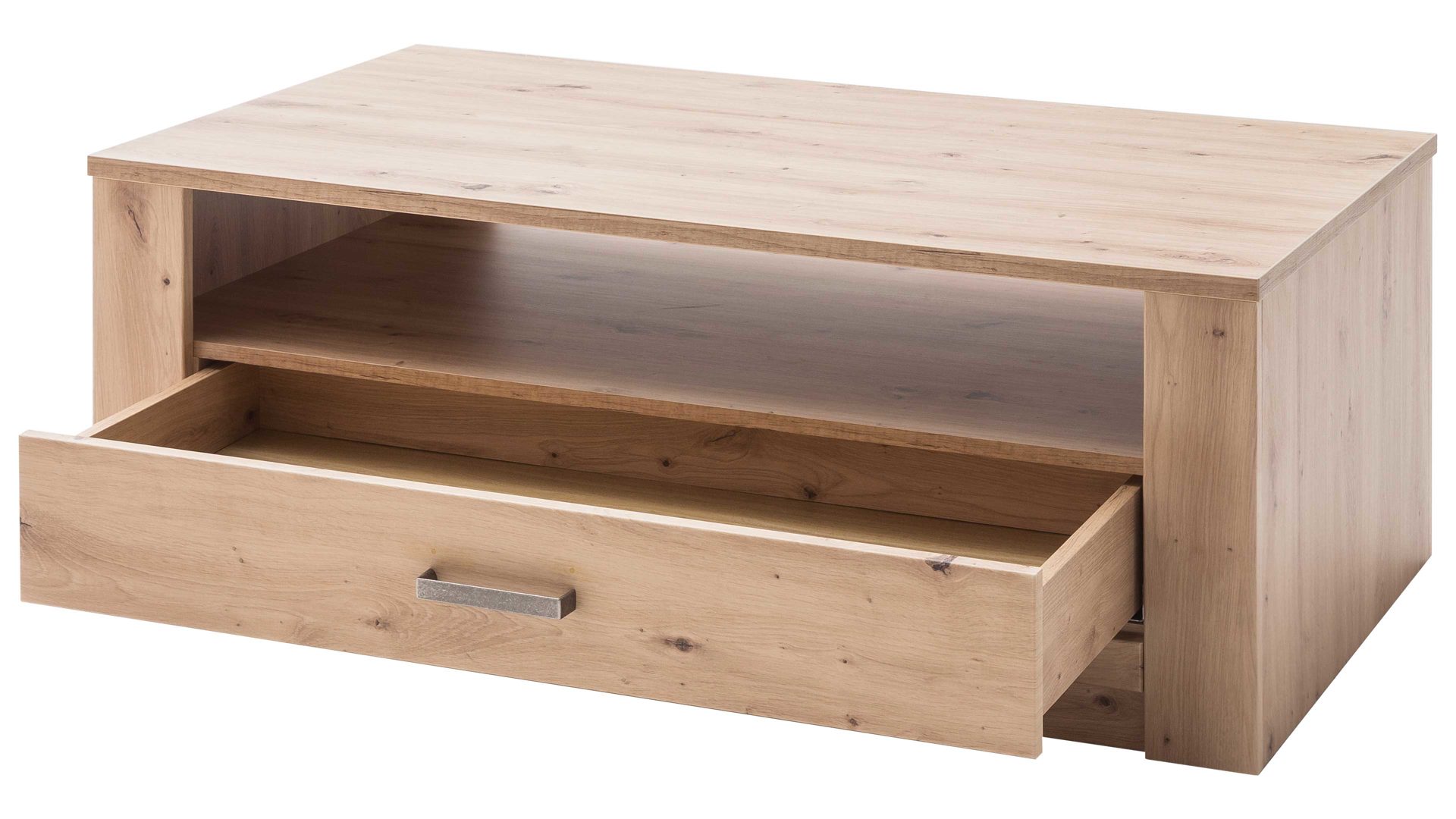 Couchtisch Mca furniture aus Holz in Holzfarben Wohnprogramm Meran - Couchtisch Balkeneiche – eine Schublade, ca. 115 x 70 cm