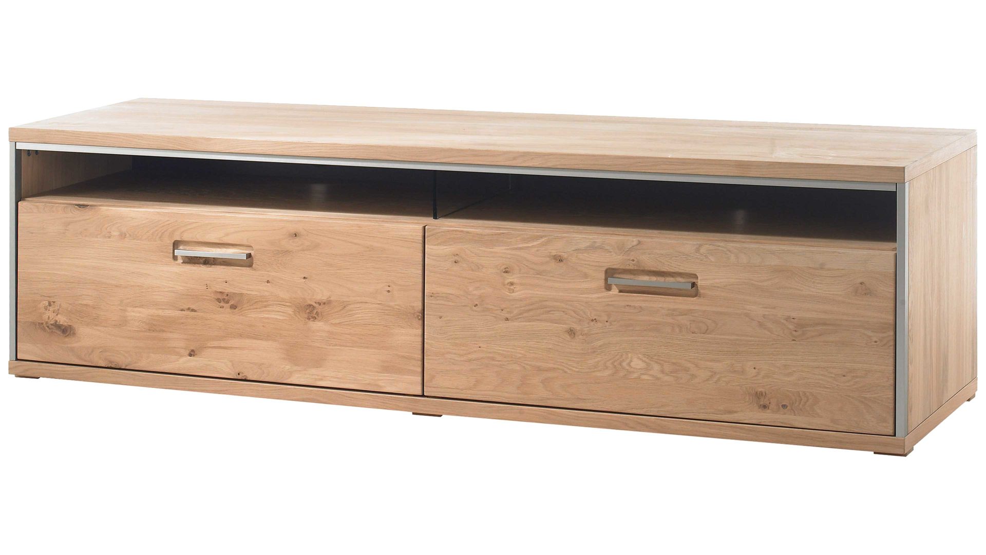 Wohnwand Mca furniture aus Holz in Holzfarben Wohnprogramm Espero - Wohnwand W04 Asteiche bianco – dreiteilig, Breite ca. 288 cm