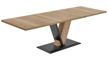 Auszugtisch Niehoff sitzmoebel aus Holz in Holzfarben NIEHOFF SITZMÖBEL Auszugtisch Victory Wildeiche & Schwarz - ca. 160 - 240 x 90 cm